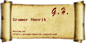 Gramer Henrik névjegykártya